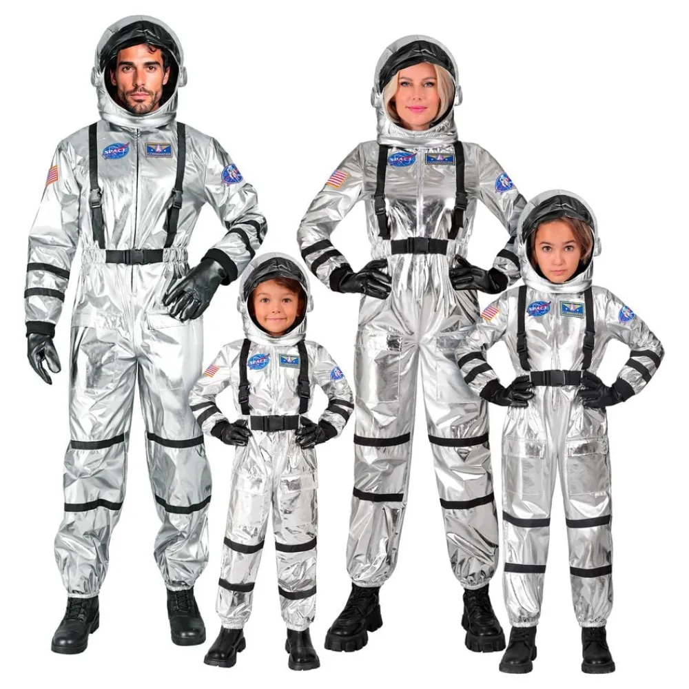Widmann S.r.l. Astronaut Silver Metallic Dame Kostume - Udklædningskostumer|Kostumetema