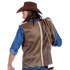 Wilbers Karnaval B.V. Autentisk Western Vest Brun - Tilbehør|Kostumetema