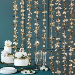 Outlet PartyDeco sp. z o.o. Backdrop Blomster Guld