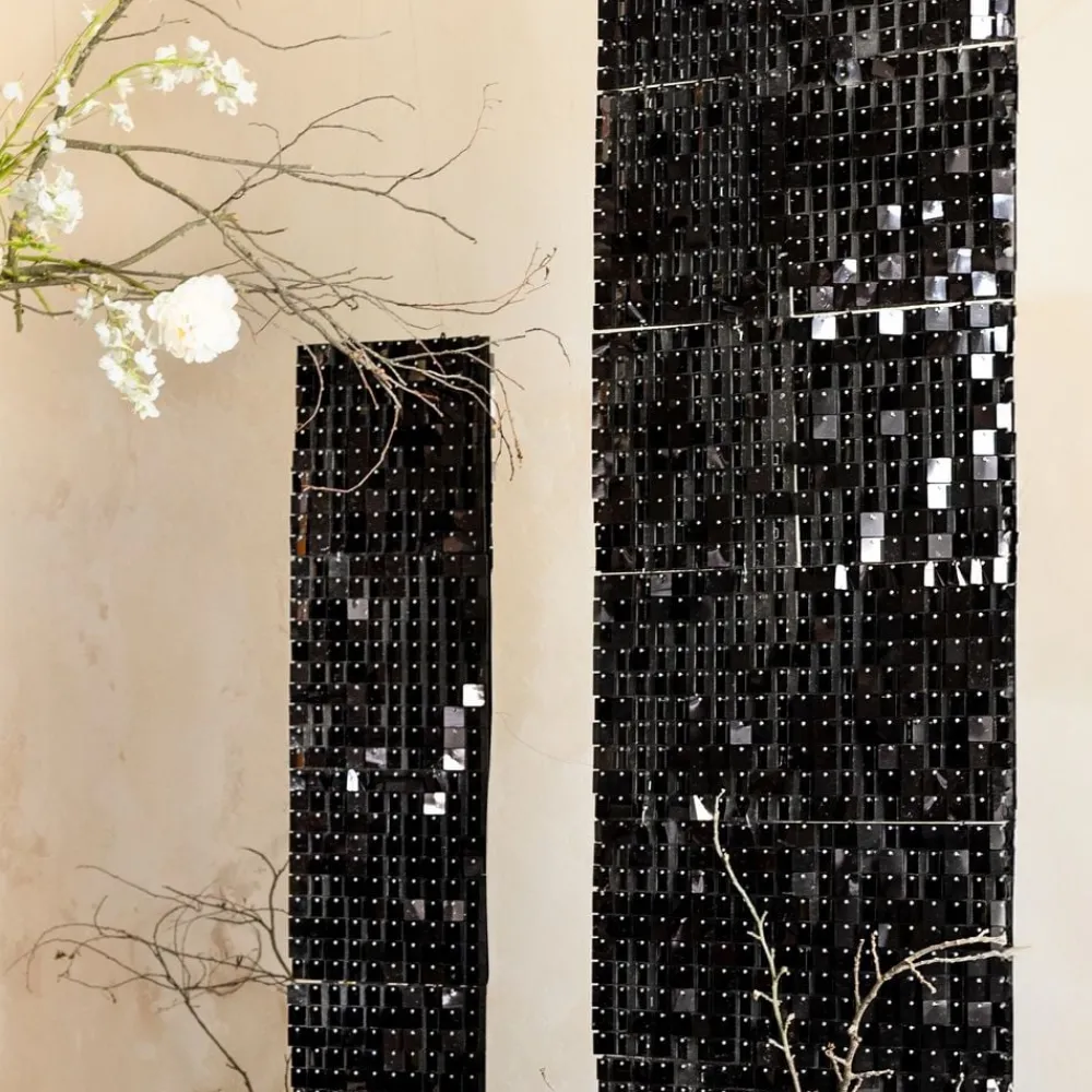 PartyDeco sp. z o.o. Backdrop Pailletpanel Sort - Oppyntning