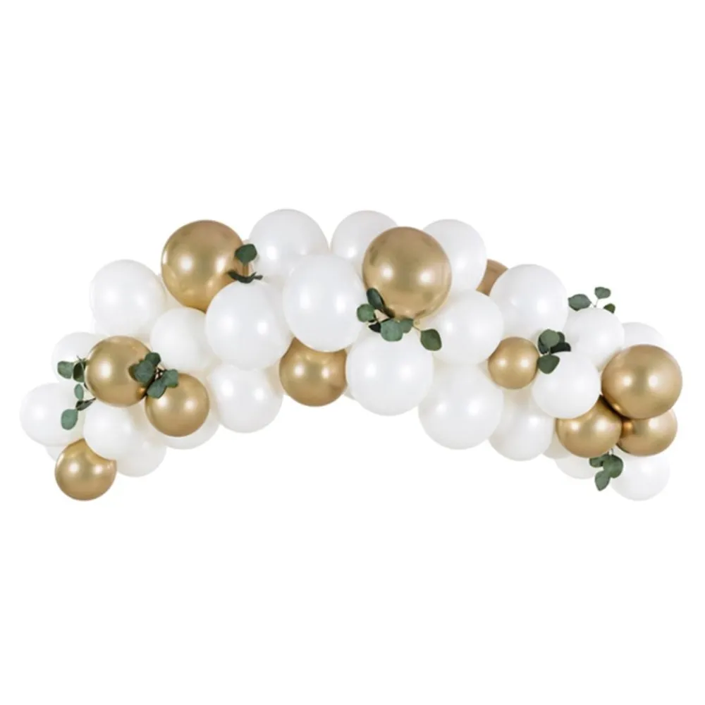 Clearance PartyDeco sp. z o.o. Ballonbue Guld/Hvid Sæt