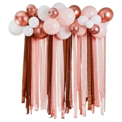 CG Global Products Ltd Ballonbue med Streamers Hvid/Roséguld Metallic - Oppyntning|Balloner