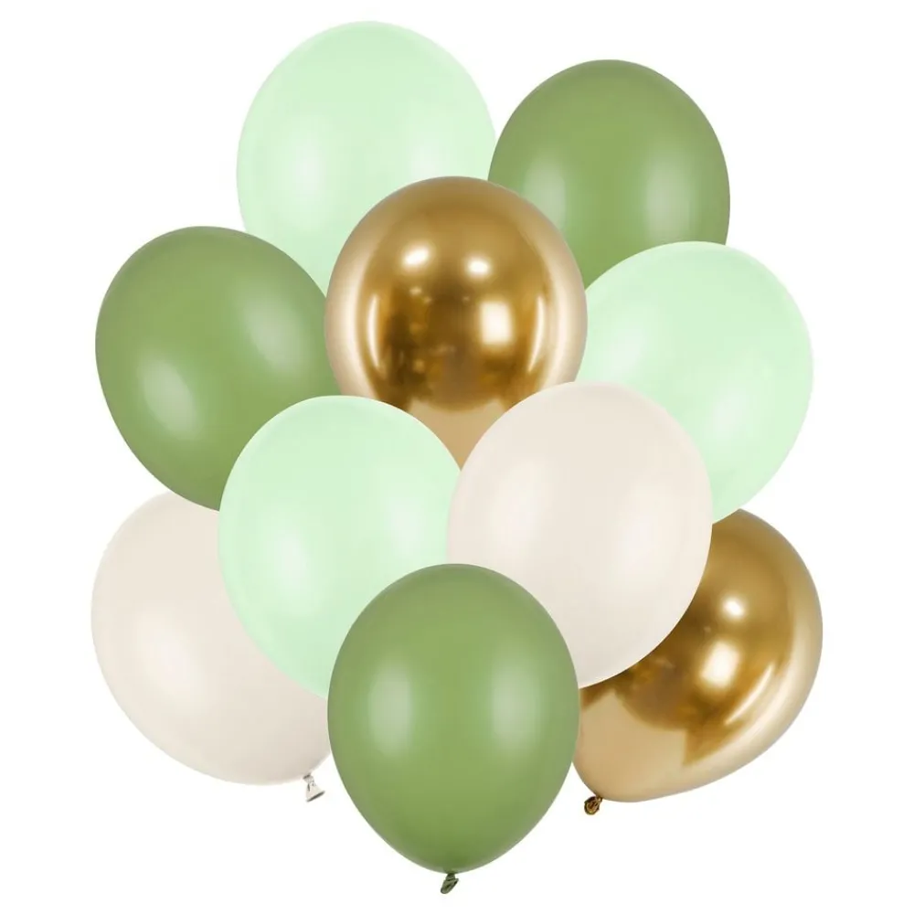 PartyDeco sp. z o.o. Ballonbuket Grøn Farvemix - Balloner