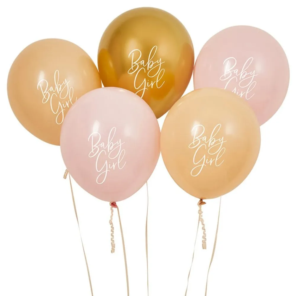 Clearance CG Global Products Ltd Balloner Baby Girl Guld/Lyserød