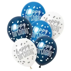 Unique UK Inc t/as Unique Party Balloner Happy Birthday Blå/Hvid