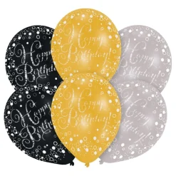 Sale Reithmüller Europe GmbH Balloner Happy Birthday Guld/Sølv/Sort