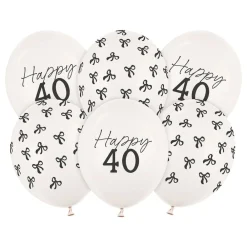 Outlet PartyDeco sp. z o.o. Balloner Happy 40 med Rosetter