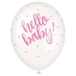 Unique UK Inc t/as Unique Party Balloner Hello Baby Lyserød