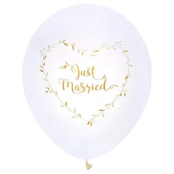 Santex Balloner Just Married Hvid/Guld - Balloner