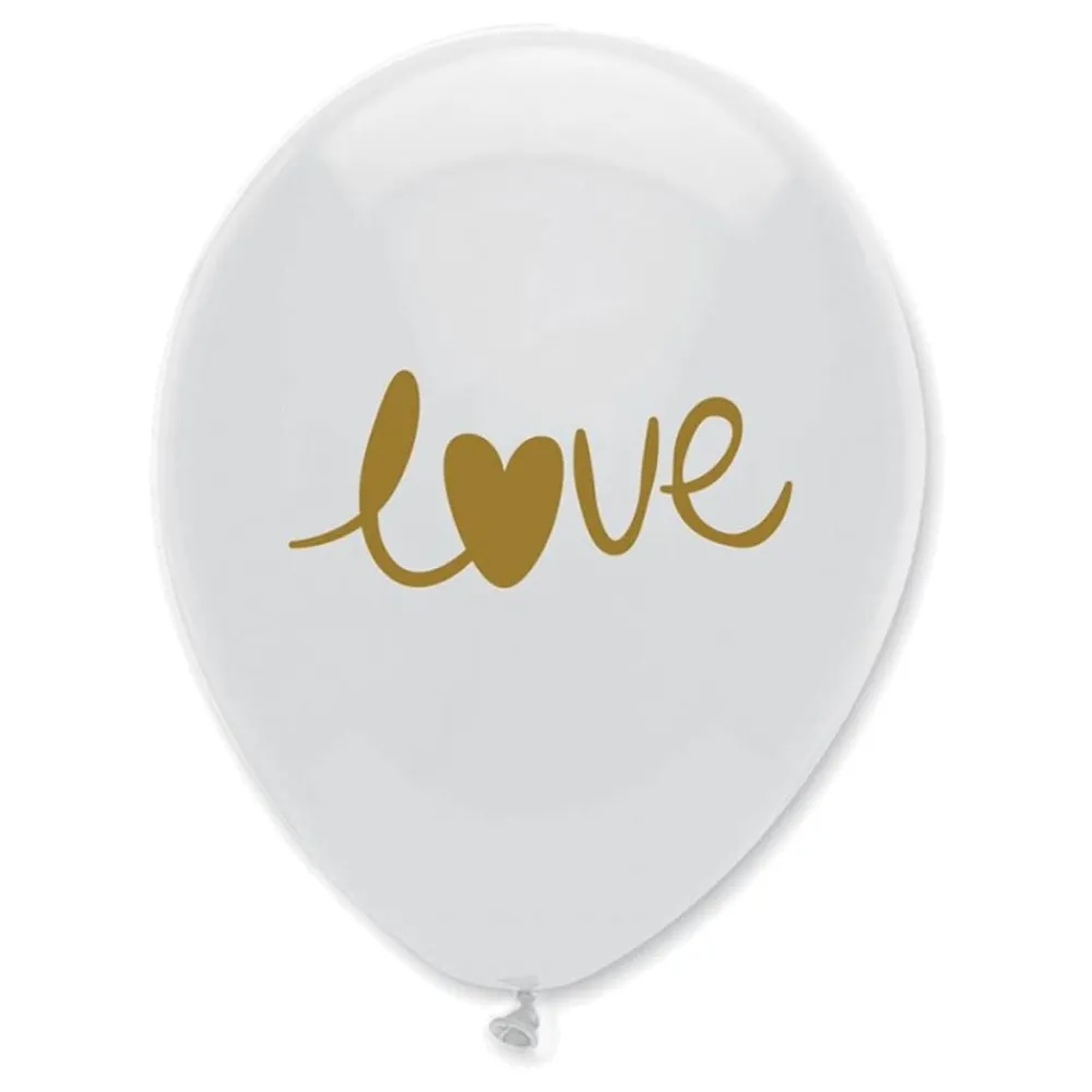 New Ballongkungen AB Balloner LOVE Hvid/Guld