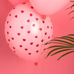PartyDeco sp. z o.o. Balloner Lyserøde med Hjerter - Balloner