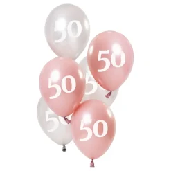 Hot Folat B.V. Balloner Lyserød/Hvid 50 År