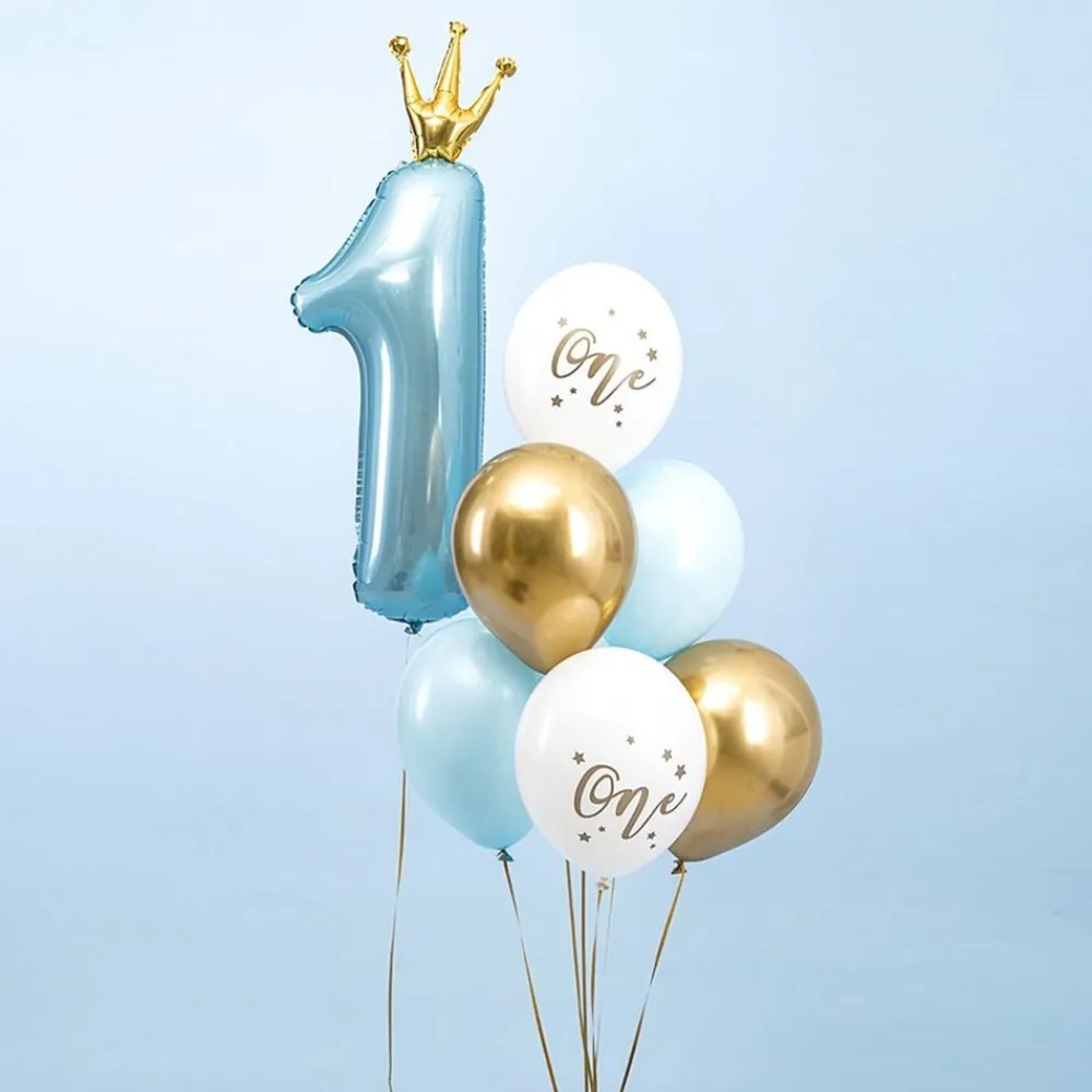 Discount PartyDeco sp. z o.o. Balloner One Lyseblå/Guld