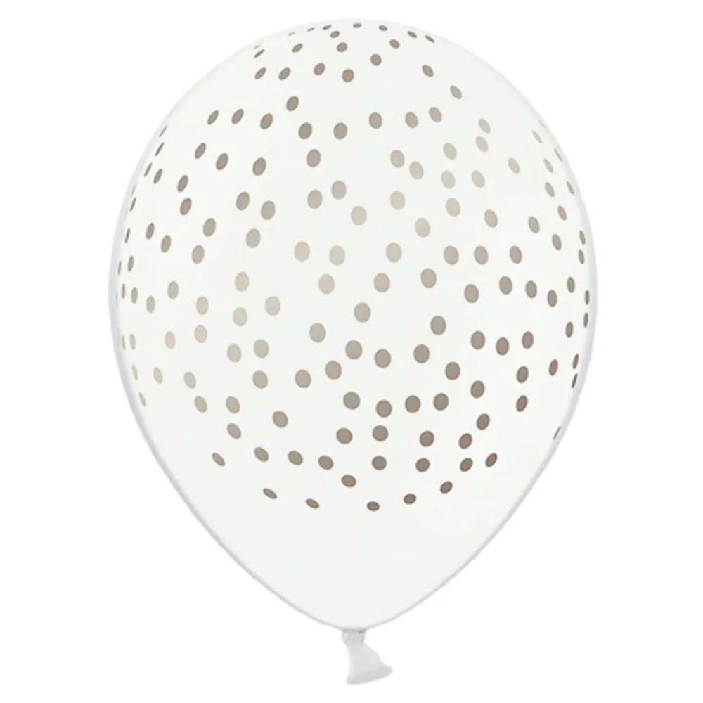 Sale PartyDeco sp. z o.o. Balloner Prikker Hvid/Silver