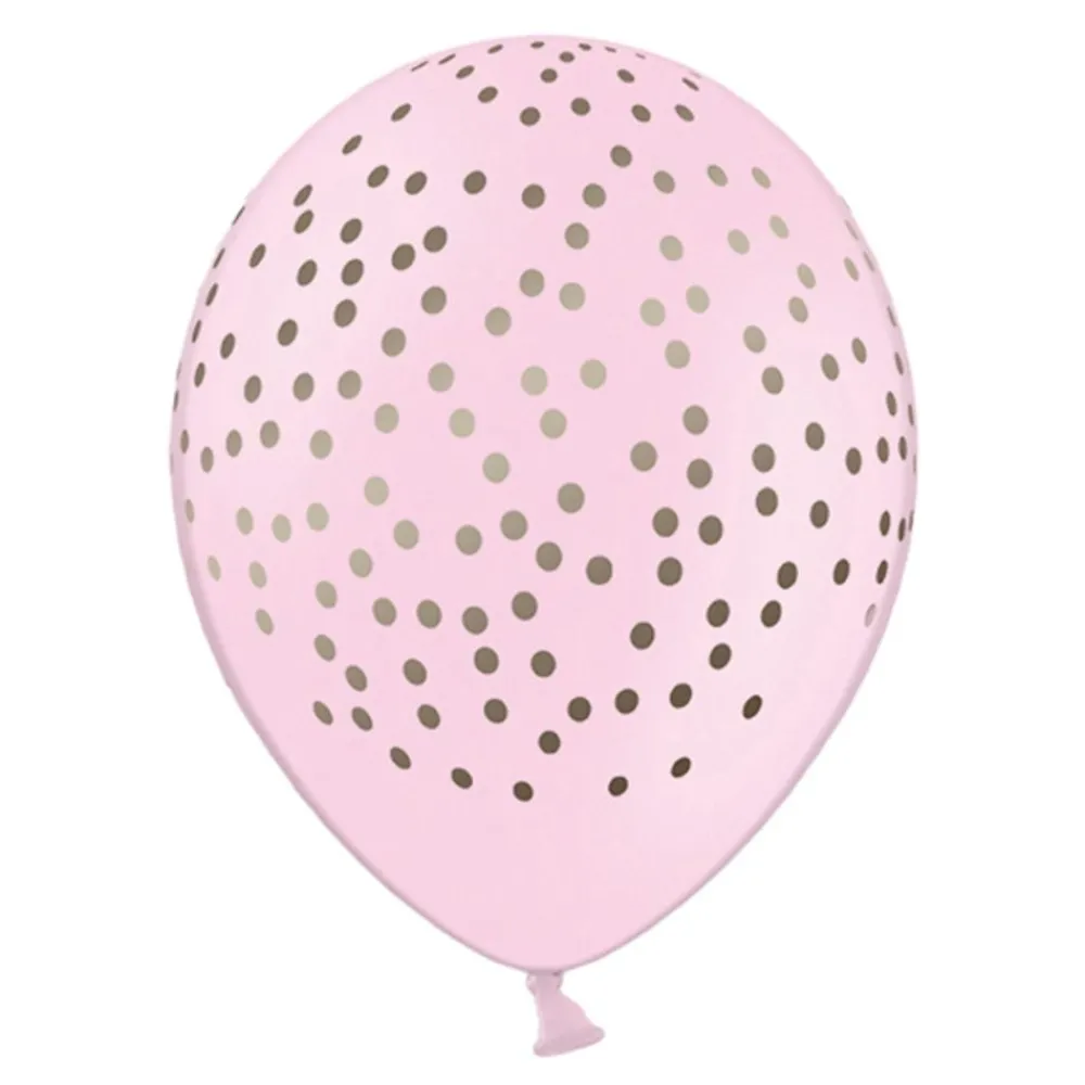 PartyDeco sp. z o.o. Balloner Prikker Lyserød/Sølv - Balloner