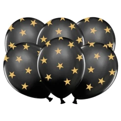Best PartyDeco sp. z o.o. Balloner Sorte med Stjerner