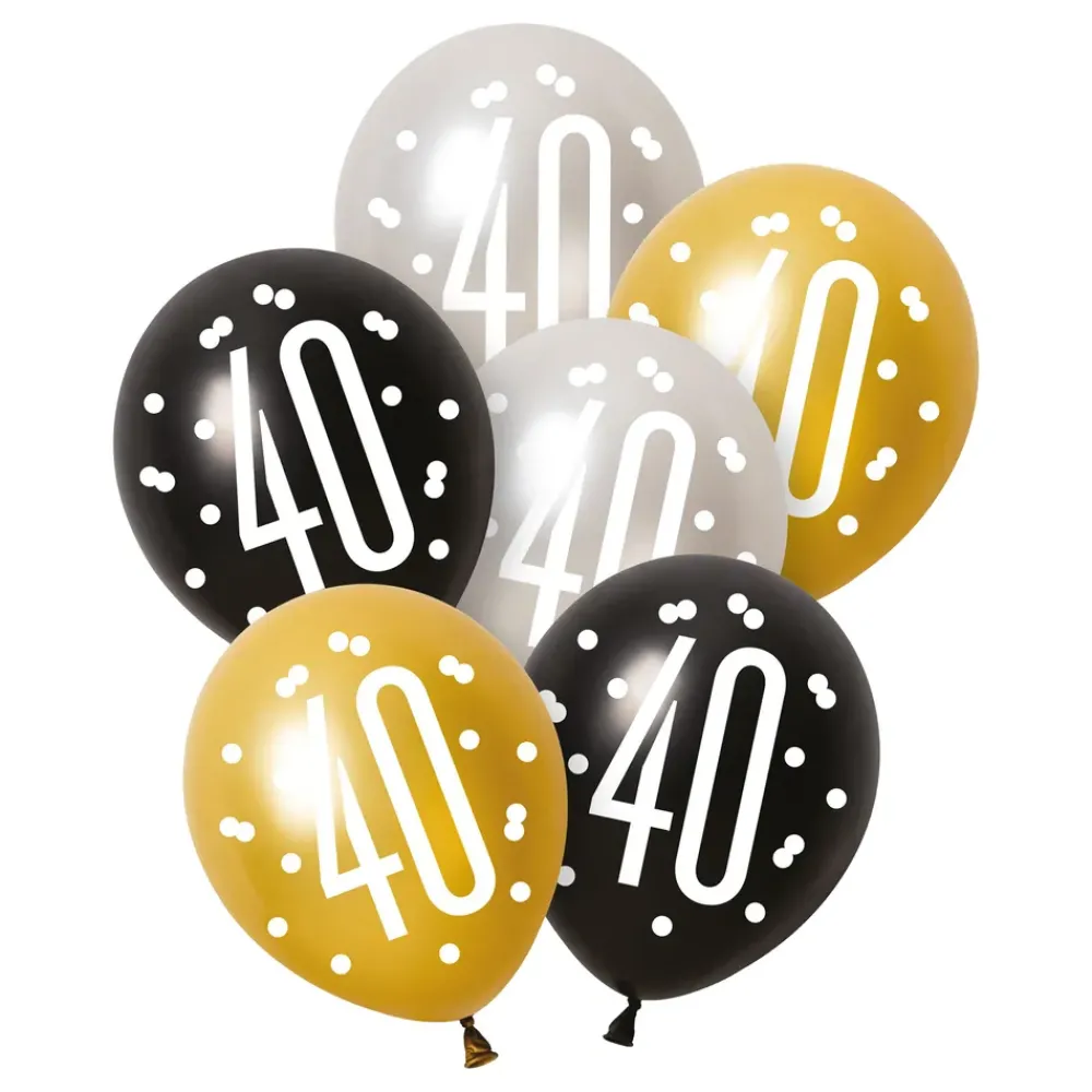 New Unique UK Inc t/as Unique Party Balloner 40 Sort/Sølv/Guld