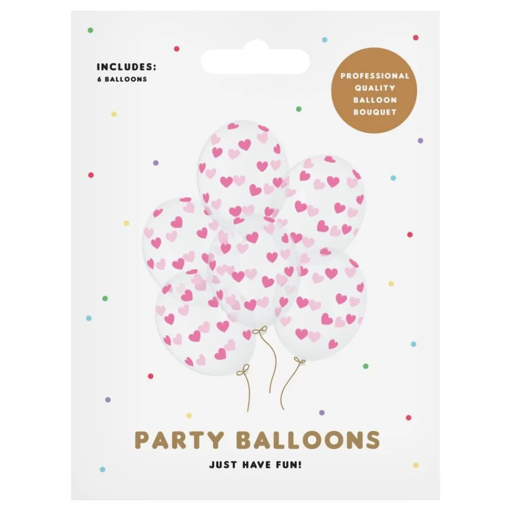 Sale PartyDeco sp. z o.o. Balloner Transparente med Lyserøde Hjerter