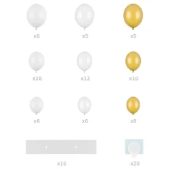 Best PartyDeco sp. z o.o. Ballonfigur Guld/Hvid Hjerte Stort