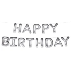Ballongkungen AB Ballongguirlande Happy Birthday Sølv - Balloner