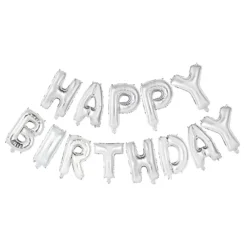 PartyDeco sp. z o.o. Ballonguirlande Happy Birthday Sølv - Oppyntning|Balloner