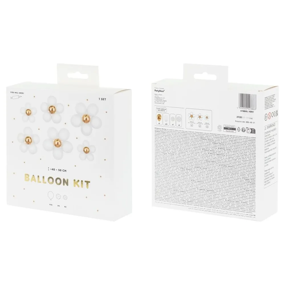 Outlet PartyDeco sp. z o.o. Ballonsæt Hvide Blomster