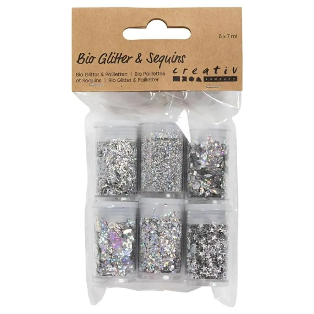 Hot Creativ Company AB Bio-Glitter Blandet Sølv Sæt