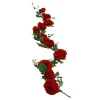 CHAKS Blomsterguirlande Roser Røde i Velour Deluxe - Oppyntning|Borddækning