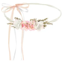 Hot PartyDeco sp. z o.o. Blomsterkrans Hvid/Lyserød med Sløjfe