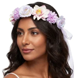 AB Alrik Hedlund Blomsterkrans Lyserød & Lilla med Bånd - Hatte