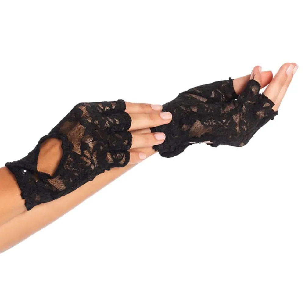 Leg Avenue Europe Blondehandsker Sorte Deluxe - Tilbehør
