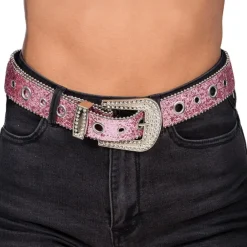 CHAKS Bælte med Glitter Lyserød - Tilbehør|Accessories