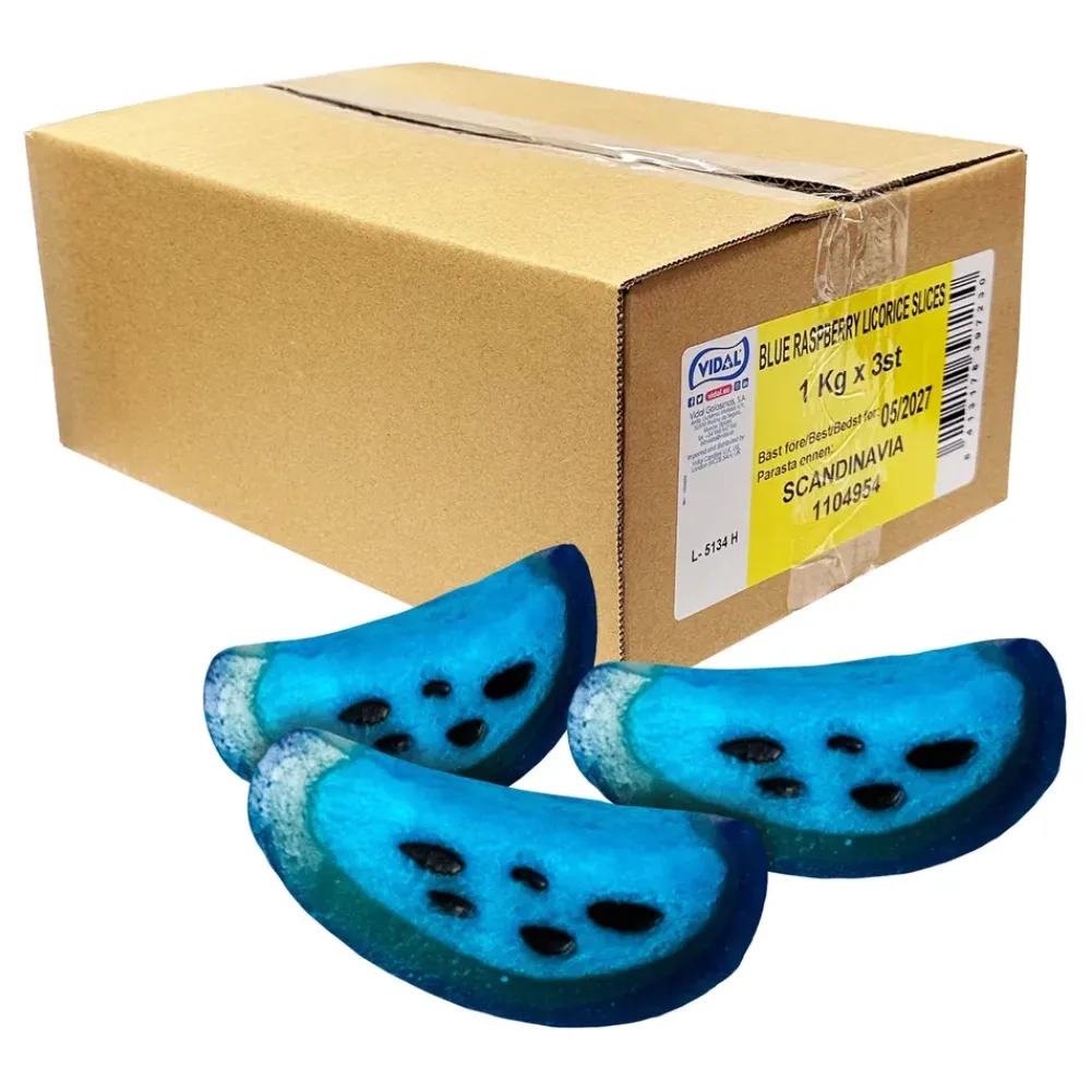 ERT Godis AB Blue Raspberry Slices Licorice Økonomipakke - Slik