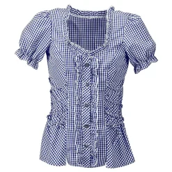 Discount Widmann S.r.l. Bluse Blå/Hvid Ternet Dame