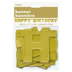 Unique UK Inc t/as Unique Party Bogstavguirlande Happy Birthday Guld - Oppyntning