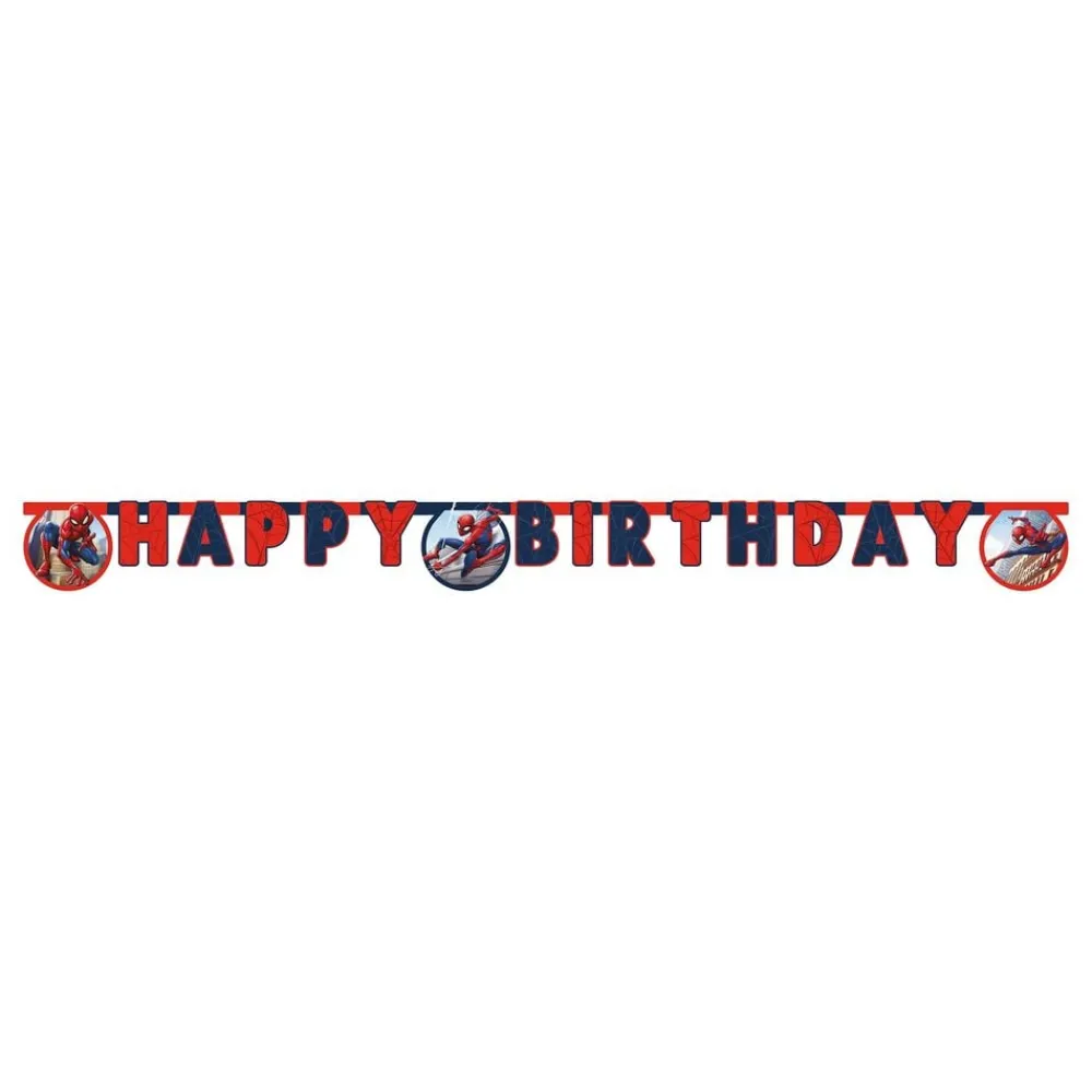 Globos Europe B.V. Bogstavguirlande Happy Birthday Spiderman redde dagen! - Oppyntning|Merchandise
