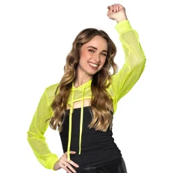 Boland Party Partners B.V. Bolero Fishnet UV Neongul - Tøj|Tilbehør