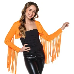 Boland Party Partners B.V. Bolero med frynser neonorange UV - Tøj|Tilbehør