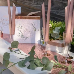 Online Santex Bordløber Pailletter Roséguld