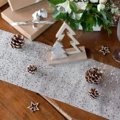 Outlet Santex Bordløber Tyk Sølv Glitter