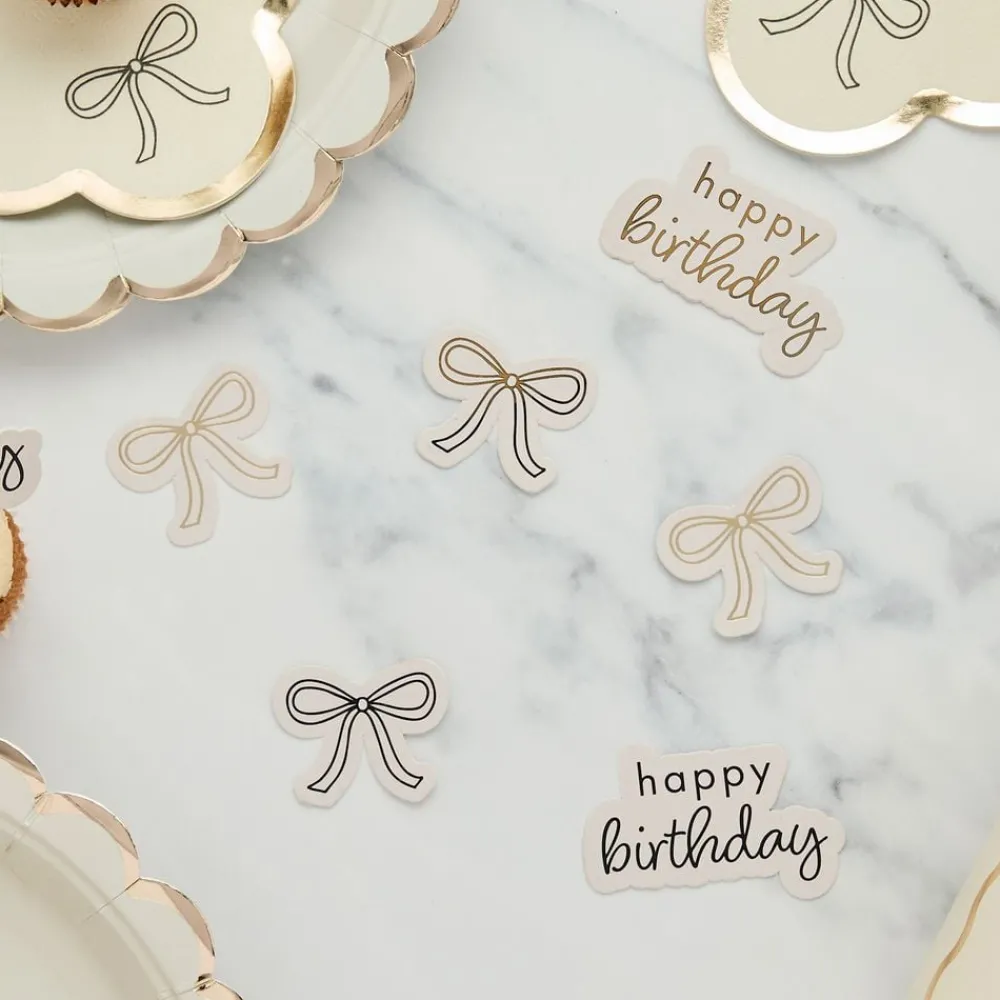 CG Global Products Ltd Bordskonfetti Happy Birthday Cremehvid Sløjfe - Oppyntning|Borddækning