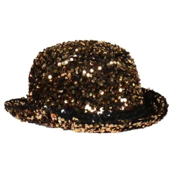 Clearance Thetru B.V. Bowlerhat med Pallietter Sort/Guld Deluxe