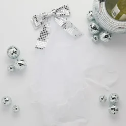 CG Global Products Ltd Brudeslør med Sløjfe Sølv Holografisk - Hatte