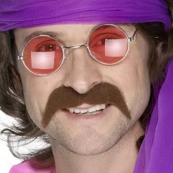 Rubies Netherland B.V. Brun Hippie Moustache - Tilbehør|Kostumetema