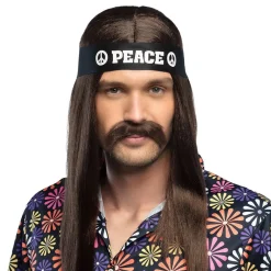 Boland Party Partners B.V. Brunt Hippie Moustache - Tilbehør|Kostumetema