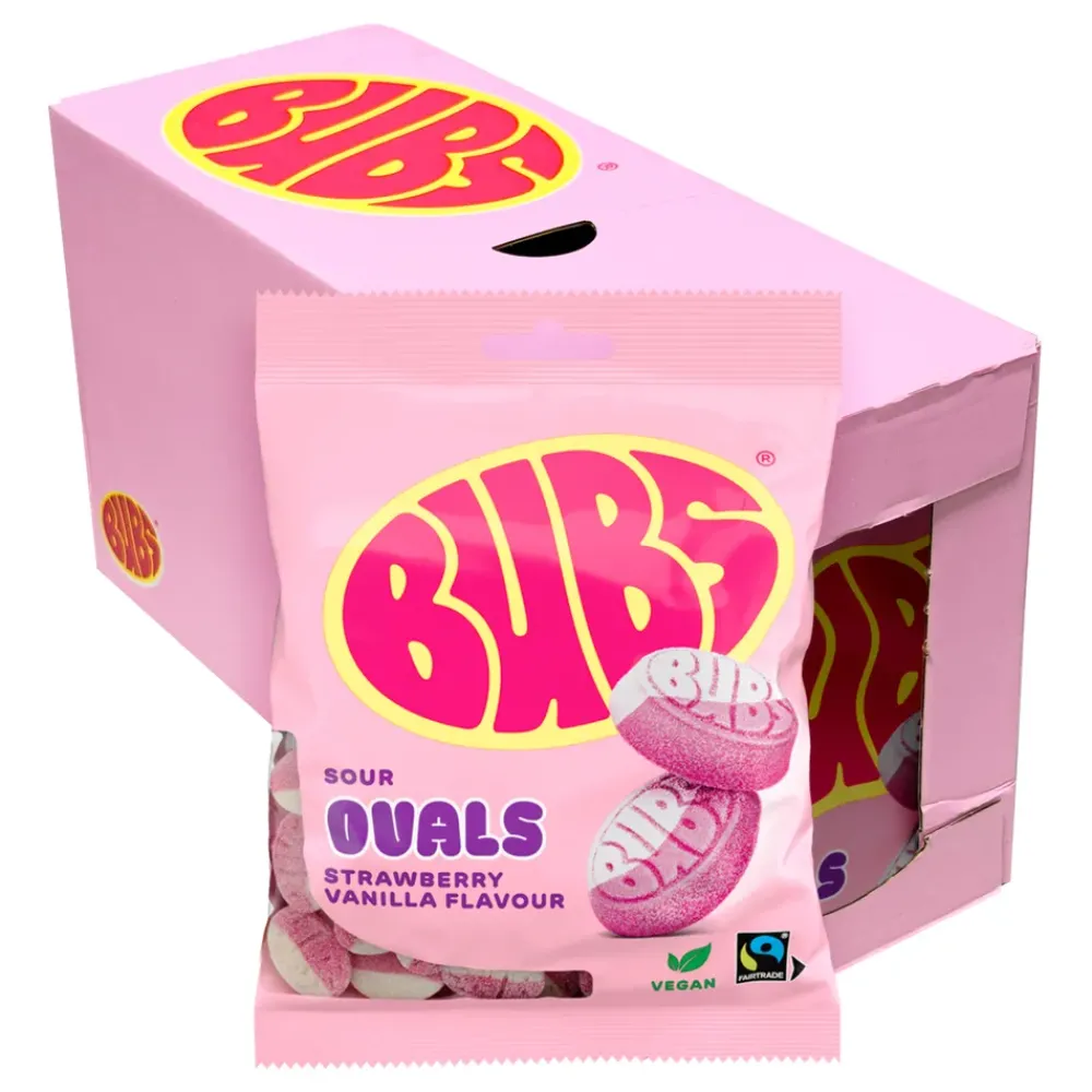 Outlet ERT Godis AB BUBS Strawberry Vanilla Ovals Økonomipakke