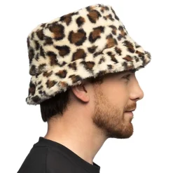 Discount Boland Party Partners B.V. Bucket Hat i kunstpels Leopard