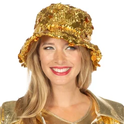 Outlet Wilbers Karnaval B.V. Bucket Hat Pailletter Guld