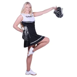 Wicked Costumes Ltd Cheerleaderkostume Sort/Hvidt - Udklædningskostumer|Kostumetema
