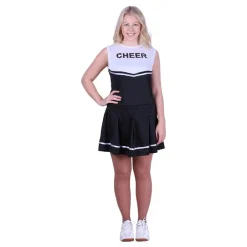 Wicked Costumes Ltd Cheerleaderkostume Sort/Hvidt - Udklædningskostumer|Kostumetema